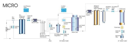 Maszyna do systemu wody ultraczystą 10L/h 20L/h 40L/h 60L/h